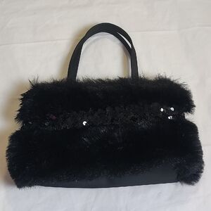 XOXO Vintage 90S Black Small Bag with‎ Plush Fur